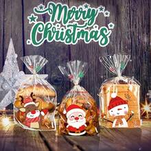 8 PIEZAS, Bolsa de regalo de Navidad, con diseños de muñeco de nieve, reno y Papá Noel - Bolsa de regalo transparente para fiesta navideña (los diseños varían aleatoriamente) Decoraciones navideñas, Pijamas navideños, Regalos de Navidad, Decoración navideña - Multicolor - Ver 5