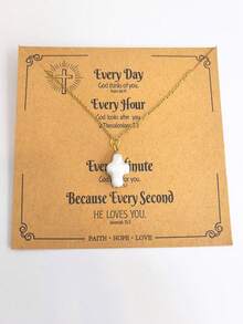 1pc Western Vintage French Style Minimalist Fashionable Luxurious Elegant High-End Natural Freshwater Pearl Cross Titanium Steel Necklace, Gold Jewelry For Women, Suitable For Daily, Date, Party, Evening, Vacation, Gift For Family, Friends, Mother, Wife, Couple, Friendship, Love, Christmas, Exquisite Packaging