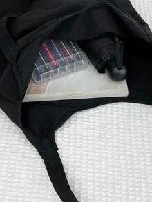 Bolsa de lona casual con estilo Y2k, con diseño de mariposa rosa y patrón de letra personalizado para mujeres. Equipada con una bolsa de maquillaje con cremallera negra, bolsa de almacenamiento casual portátil, bolsa de almacenamiento de artículos de tocador, bolsa de compras multifuncional, nuevo diseño, gran capacidad, muy adecuada para compras, bolso de hombro, bolso de mano, bolsa de almuerzo, lonchera, bolso cruzado, adecuada para hombres y mujeres, parejas, uso diario