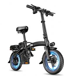 CLOCOKI Electric Bike 48V Battery 500W Motor 12AH Lithium-Ion Battery 14" All-Terrain Pneumatic Tires 25-35miles Range Dual Disc Brakes Electric Bike For Adults Tents Outdoor Camping Camping Gear And Equipment Free Shipping - 美規A型插(110-127V) - 查看 1