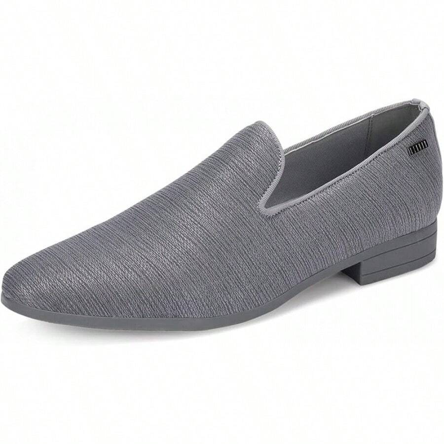Mens Dress Loafers Tuxedo Suit Slip-On Shoes, Fashionable Formal Footwear - H銀 - 查看 1