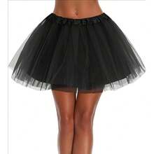 1pc 40cm Ballet Skirt Mesh Princess Fluffy Skirt Cosplay Skirt Ballet Skirt Chiffon Skirt Birthday Party Role-Playing Dress Chiffon Skirt Halloween, Tutu Skirt Girl Halloween Costume Party Dress