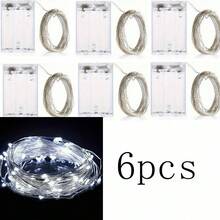 Dây đèn LED 20m/200, Dây đèn bằng đồng chạy bằng pin, Thích hợp làm quà tặng, trang trí, phòng ngủ, Giáng sinh, Tiệc tùng, Đám cưới, Halloween, Bó hoa, Vườn, 3 mét/5m/10m/15m/20m (Không bao gồm pin) - trắng - Xem 9