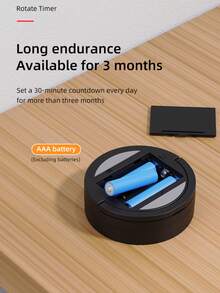 1pc 3*AAA Battery Powered Timer, Precise Seconds/Minutes Rotation Timer, Forward/Backward Adjustable, Angle Adjustable Stand/Magnetic For Fridge, Super Quiet Digital Display Multi-Function Timer, 3 Volume Levels