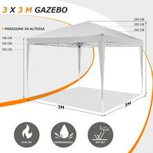 tooluck 10x10 Pop Up Canopy Tent With 3 Removable Sidewalls, Waterproof Portable Easy Up Canopy With Carry Bag, Instant Outdoor Shelter Tents For Parties, Events, Backyard Gatherings, Weddings - 白色 - 查看 10