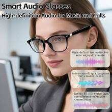 SENBONO Neue KI-Übersetzung Smart Audio Brille - Hallsensor Einknopfstart, kabellose Anrufe, Musikwiedergabe, FreisprechHandyie, Kamerasteuerung, Aufweckstimme, modische Smart Brille für Männer und Frauen, Geschenk für Freunde, Geburtstagsgeschenk