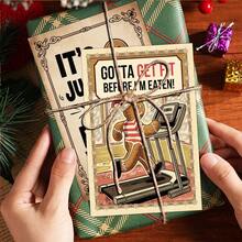 12 pièces Cartes de vœux Bonhomme en pain d'épices de Noël, Cartes de vœux de Noël vintage avec enveloppes, Cartes de Noël rétro amusantes pour adultes pour les fêtes de Noël