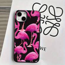 Fundas y carcasas protectoras para teléfono con diseño de flamenco rosa y orificios grandes. Compatibles con phone 16 Pro Max, 16, 15 Pro, 14, 14 Plus/14 Pro Max, 13, 13 Pro, 12 Pro, 11/11 Pro. Regalos para cumpleaños y fiestas - Negro - Ver 4