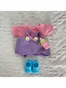 Nuevo set de ropa de muñeca de caja ciega, 17cm Generación 2da/3ra, incluye parte superior, tirantes, zapatos, bolso (los botones de la ropa son aleatorios)