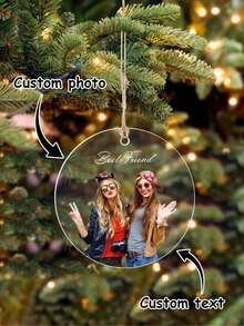 1 pezzo Decorazioni natalizie personalizzate con foto - Decorazioni natalizie con foto personalizzate 2024, decorazioni per alberi di Natale, decorazioni natalizie, regali di Natale per mamma, papà, animali domestici, amici, regali per donne, amicizia, regali di compleanno per donne, amici a distanza, migliori amiche, regali per colleghi