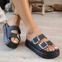 2025 Autumn Women's Flat Sandals - Simple Buckle-Style Shoelaces, Comfortable And Versatile, Capable Of Shaping The Figure, Breathable And Durable. Suitable For Indoor Home Wear Or Daily Outings. Practical And Fashionable Autumn Women's Shoes.