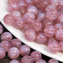 50pcs Dreamy Spring And Summer Starry Sky Fine Glitter Resin Round Beads Scattered Beads Handmade DIY Beaded Bracelet Materials