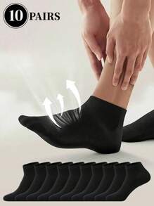 1/9/10/15/30/40 Pairs Solid Color Unisex Socks, Soft And Lightweight Low Cut Ankle Socks For Men And Women