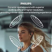 PHILIPS Căști Bluetooth fără fir TAT4759, supraauriculare, conducție osoasă, cu spate deschis, ANC, sunet spațial dinamic, Bluetooth 5.4, suport pentru mai multe dispozitive, negre