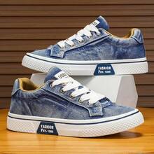 Business Casual Canvas Shoes Wrinkle-Resistant PU Upper Office-Ready Rubber Base