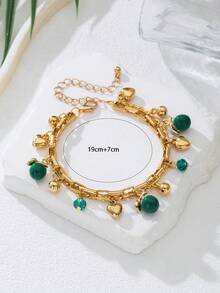 1pc Asymmetrical Shell Anklet Jewelry, Vibrant Red Cherry & Apple Charm Anklet, Versatile Bracelet & Anklet Designs For Daily Wear - Red - View 4