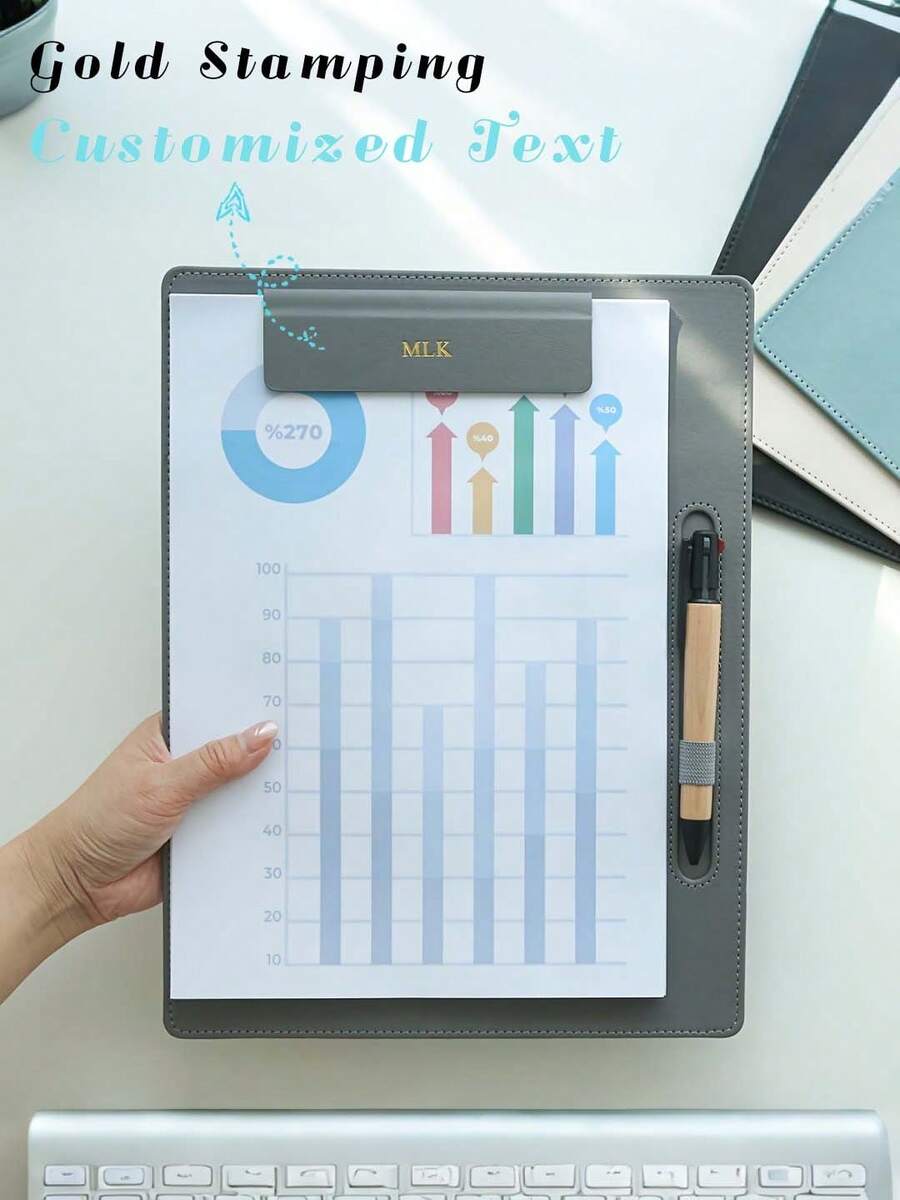 لوحة الكتابة المخصصة - حامل مستندات A4 شخصي مع فتحة قلم ، ملف مؤتمر تنفيذي ، أحرف ذهبية محفورة مخصصة ، من مادة TPU ، منظم دفتر أعمال للمكتب والمدرسة ، تنظيم المكتب | ملف أبيض أنيق | لوحة كتابة قوية ، لوحات كتابة للمدرسة