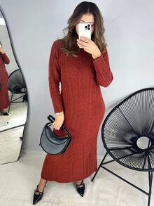 Women Long Dresses - Camel - View 4
