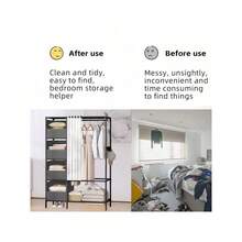 Heavy Duty Metal Clothes Rail Storage Garment Shelf Hanging Rack Display Stand - Black - View 6