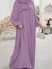 1pc Discounted Abaya (Without Headscarf), Suitable For Muslim/Islamic Women's Daily Wear, All Season - Multicolor - View 28