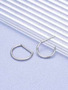 Aro para la nariz de 16G con forma de D, joyería de perforación de acero inoxidable, disponible con circonita cúbica facetada. Adecuado para el septo nasal, la nariz, el pabellón auricular, el hélix, los pendientes de cartílago y los anillos para el pezón. Adecuado para que las mujeres lo usen a diario, en fiestas, vacaciones, trajes de baño, tomar el sol, bares, bailes, reuniones, el Día de San Valentín