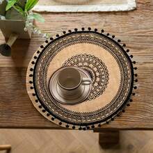 4 Stücke/6 Stücke/8 Stücke schwarze herzförmige runde Tischsets, Tischdekoration kann als Tischsets, Untersetzer, Tisch, Couchtisch und Terrasse verwendet werden. Geeignet für Zuhause, Restaurant, Küche, Hotel und Büro runde Tischset Dekorations-Set