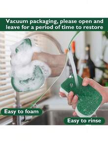 4pcs Christmas Sponge Cleaning Brushes - Washable, Reusable, Durable Kitchen & Bathroom Sponges With Festive Santa & Reindeer & Christmas Tree & Gingerbread Man Designs,For Holiday Cleaning & Home Decor, Christmas Party Favors