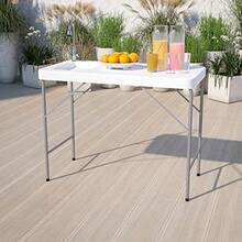 4Foot Portable Fish Cleaning Table Outdoor Camping Table And Sink