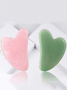 1PC Gua Sha Facial Tool Guasha Stone Scraping Massage Natural Jade Stone Gua Sha Massager Tool For Face Eye Neck Anti-Aging Slimming & Firming,Gua Sha Facial Tools, Jade Guasha Tool For Face & Eye Gua Sha Stone For Puffiness Reducing & Jawline Sculpting Face Stone Gua Sha Tools For Skin Care Woman GuaSha Stone Tool (Rose Quartz/Serpentine Jade)