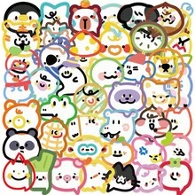 50Pcs Fashion Ins Cartoon Bubble Animal Transparent Stickers Cute Kawaii Colorful Lines Stickers Clear Aesthetic Sticker Pack PET Waterproof Stickers For Envelope,Water Bottle,Computer,Laptop,Phone,Luggage,Notebook,Fridge