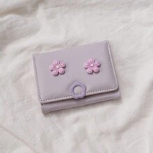 2025新款韩版可爱碎花短款钱包三折卡包生日礼物送朋友女士钱包迷你钱包小钱包可爱钱包 - 彩色 - 查看 10