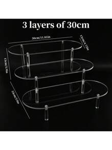 1 قطعة رف عرض متعدد الطبقات من الأكريليك الشفاف، حامل عرض للتماثيل والمجوهرات والمستحضرات التجميلية، حامل عطور، سهل التركيب