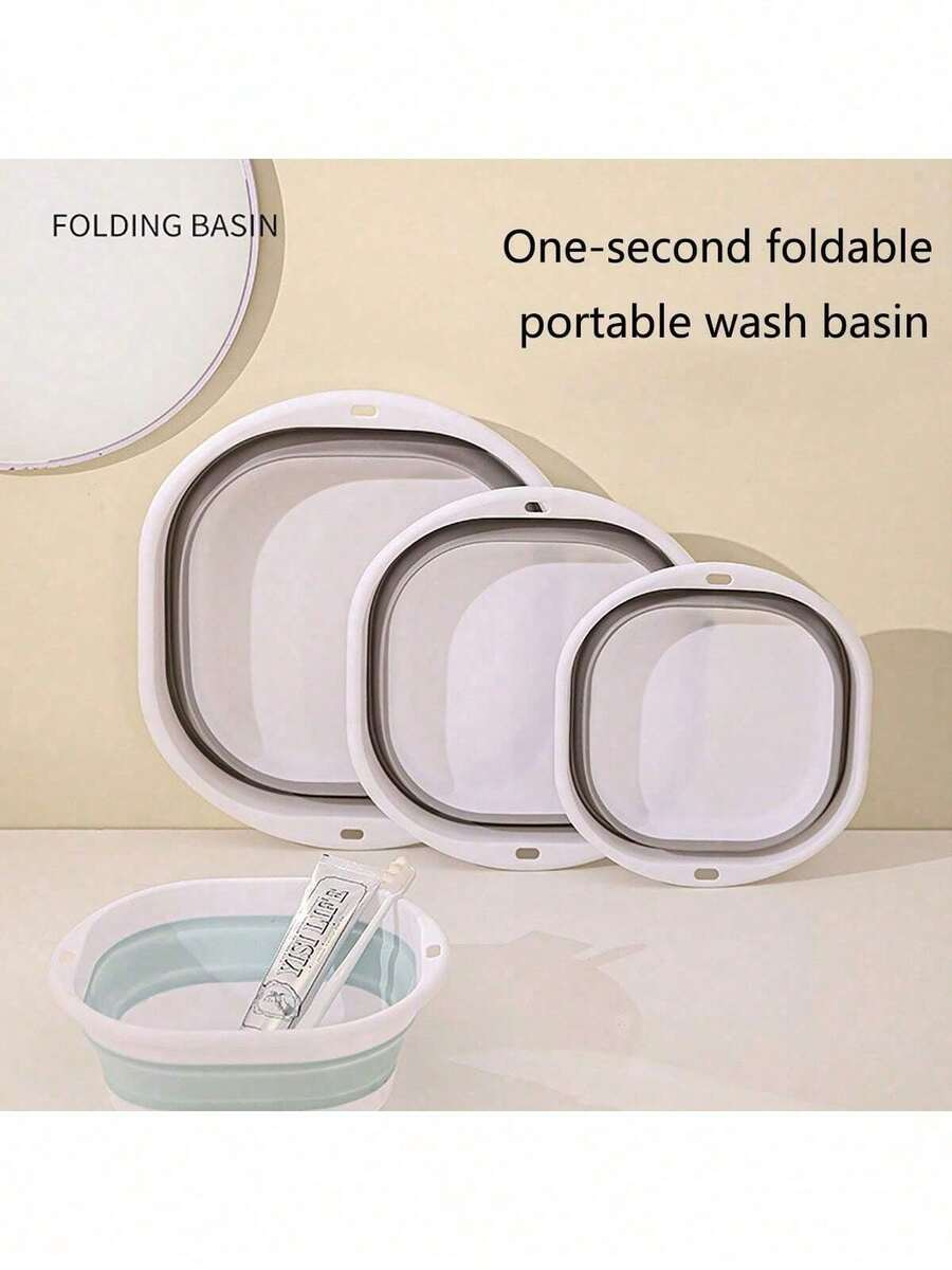 Portable Foldable Foot Care Basin, Foldable Bathtub, Laundry Basket, Dish Basin, Hand-Washing And Vegetable-Washing Basin, Space-Saving Storage Containers, Portable Foldable Silicone Basin, Foldable Washbasin, Foot Soaking Tub, Travel Portable Foot Rinsing Basin, Foot Care Tools, Household Necessities, Home Decoration, Christmas, Halloween, Back-To-School Dormitory Supplies
