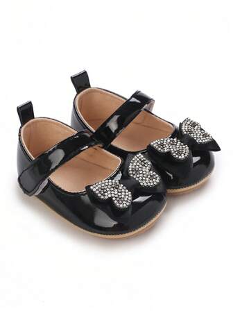 时尚玛丽珍鞋，新生女婴超柔软鞋底，0-1岁生日派对公主裙鞋