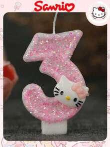 Sanrio شمعة عيد الميلاد بشخصية كرتونية من ساتريو قطعة واحدة، شمعة رقم هيلو كيتي، شمعة ديكور كيك ثلاثية الأبعاد أنيقة، شمعة ديكور كيك زهري أنثوي، شمعة عشاء مميزة وجميلة، شمعة ديكور كيك عيد الحب، هدية تخرج شمعة ديكور كيك