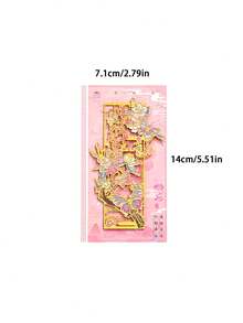 1pc Chinese Style Floral Bookmark, Romantic Gift, Creative Cultural Gift, Student Stationery, Elegant Bookmark