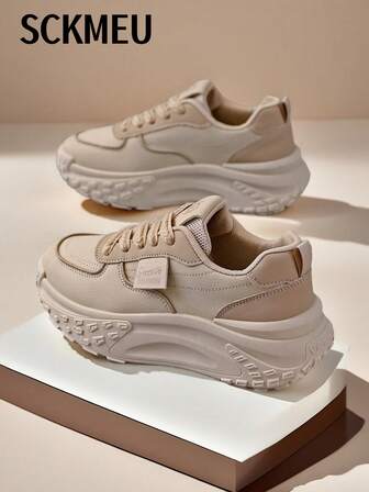 SCKMEU 1 Pair Women's Casual Mesh Sneakers, Lightweight & Breathable Athletic Sports Shoes, 2024 Autumn New Slip-Resistant & Comfortable