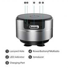 Bone Conduction Desktop Wireless Speaker, With Suction Cup, Wireless TWS Mini Speaker, Can Be Worn With Hanging Strap, Has Resonance Function And Bass Effect, Can Be Placed On Any Glass Surface Of A Container, 400mAh Battery - Multicolor - View 6