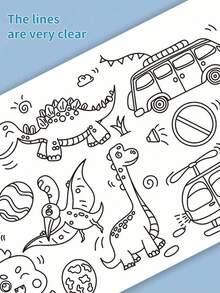 300cm Children's Graffiti Painting Roll With Different Themes, Suitable For Boys And Girls Coloring And Drawing Over 3 Years Old Coloring Roll, Colouring, Frozen, Colouring, Halloween, Water Color, Colouring, Frozen, Stocking Fillers Kids, Colouring, Stocking Fillers Kids, Frozen, Frozen, Coloring,Kids Bean Bag,Rainbow,Kids Face Paint,Back To School - 彩色 - 查看 4