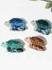 1/2pcs Cute Ocean Element Simulation Turtle Hair Clip, High-End Hair Claw For Ponytail, Painless Fixing Clip For Daily Outing, Dating, Beach Vacation, Themed Events, Holidays, Valentine's Day, Halloween, Thanksgiving, Birthday, Creative Gift Fall Fashion Claw Clips Autumn Hair Accessories Elegant Hair Clutch Clips For Hair Winter