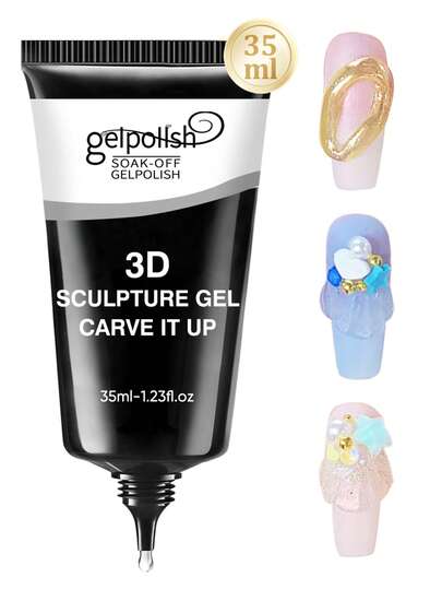 35ml 3D Gel - Nail Art Modeling Gel, Suitable For Autumn/Winter Nail Design, Can Be Used For DIY Nails Including Painting, Shaping, Carving And Christmas Decoration