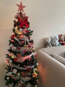 1pc Metallic Mesh Ribbon Roll, DIY Christmas Tree Decor, Shiny Mesh For Wedding, Christmas Decoration, Gift Wrapping Home Decor Christmas Decorations Room Decor Winter