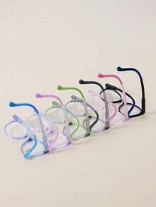 1 副 2025 年新款儿童防蓝光眼镜，无需度数，椭圆形，时尚学院风，适合 4-10 岁男孩和女孩，日常休闲阅读、电脑、电话 - 大橢圓形 - 查看 5