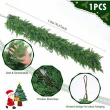 Christmas Cedar Pine Garlands, Artificial Cedar Garland, Realistic Green Artificial Greenery Garland For Table, Mantle, Wall, Indoor, Outdoor Christmas Decorations
