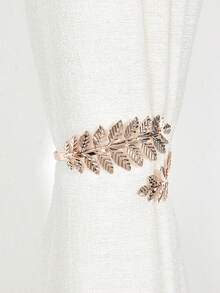 1pc/2pcs Metal Leaf Curtain Rings, Suitable For Curtain Decoration And Fixing