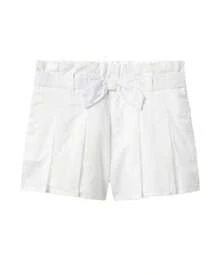 Janie And Jack Pleated Paperbag Waist Short - White - View 2