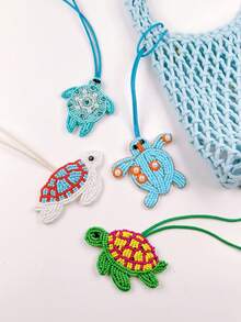 Encantos de bolso con temática de tortuga y estrella de mar, que incluyen estrella de mar de diamante, estrella de mar con cuentas, estrella de mar brillante, etc. Se pueden usar como encantos de bolso, llaveros de coche o como pequeños regalos para familiares, amigos y seres queridos en cumpleaños, días festivos y temporada de regreso a clases. - Multicolor - Ver 5