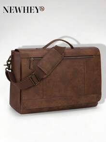 NEWHEY Leather Messenger Bag For Men 15.6 Inch Laptop Bag Vintage Briefcase Large Computer Bag Satchel Shoulder Bag For College,Work,Business,Office