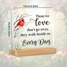 Rote Kardinal Gedenkgeschenk, Beileidsgeschenk für den Verlust eines geliebten Menschen, rote Kardinal Tischdekoration Plakette
