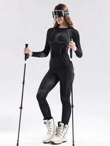 Ropa interior deportiva funcional para esquí de mujer LUMA, transpirable, térmica y de compresión. Conjunto de ropa de esquí